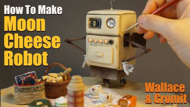 Making Moon Cheese Robot(Wallace&Gromit)Diorama With Clay_Cooker