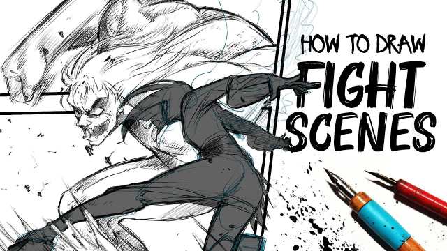 How to draw FIGHT SCENES | چگونه صحنه‌های مبارزه را طراحی کنیم